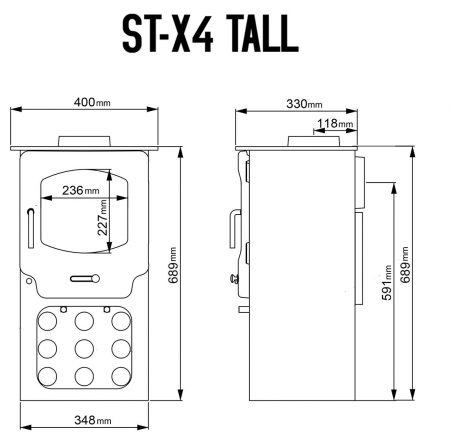 Saltfire ST-X4 Tall Multifuel stove - Image 3