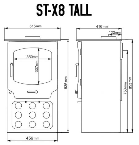 Saltfire ST-X8 Tall Multifuel stove - Image 4