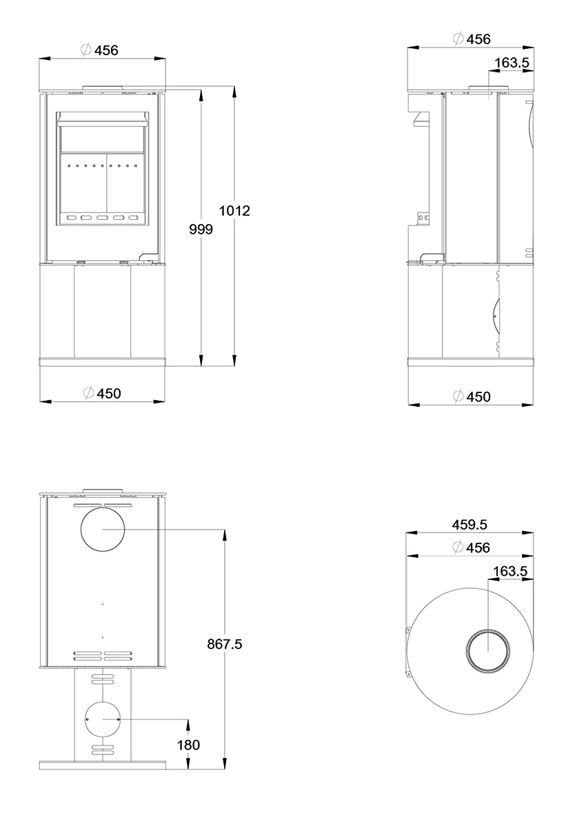 Atlantic Horizon Pedestal Stand Multi Fuel Stove - Image 7